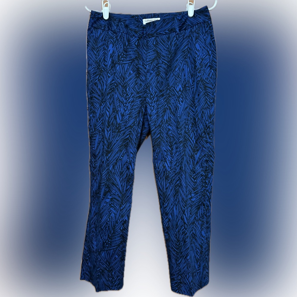 Banana Republic Blue & Black Leaf Print Capris